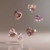 Video of floating pink heart cut lab diamonds 